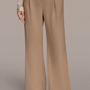 NWT! DONNA KARAN EXTRA HIGH-RISE PULL-ON WIDE-LEG PANT in Heather Nolita (Khaki)